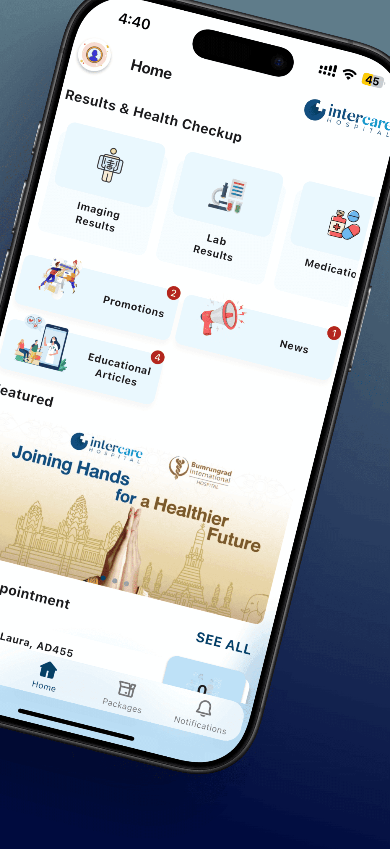 Intercare Hospital mobile screenshot 2
